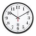 Atomic Slimline Clock, 12-3/4in, Black, 1 AA Battery