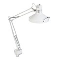 Professional Three-Way Incandescent/Fluorescent Clamp-On Lamp, 40 Reach, White