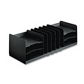 Adjustable Organizer, 11 Sections, Steel, 30w x 11d x 8-1/8h, Black