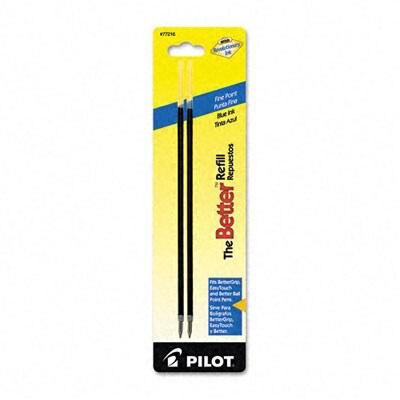 Pilot Better Ballpoint Pen Refill, Fine Tip, Blue Ink, 2/Pack (77216)