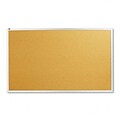 Cork Bulletin Board, Natural Cork/Fiberboard, 60 x 36, Aluminum Frame