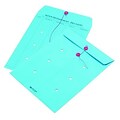 Colored Paper String & Button Interoffice Envelope, 10 x 13, Blue, 100/Carton