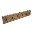 Safco® 6-Hook Wood Wall Rack;  Medium Oak