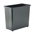 Safco® Fire-Resistant Steel Wastebasket; Rectangular, Steel, 27.5 Quart, Black