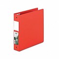Samsill® Antimicrobial Locking Round Ring Binder; 8-1/2 x 11, 2in Cap, Red
