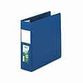 Samsill® Antimicrobial Locking Round Ring Binder; 8-1/2 x 11, 3in Cap, Dark Blue