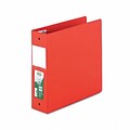 Samsill® Antimicrobial Locking Round Ring Binder; 8-1/2 x 11, 3in Cap, Red