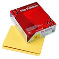 File Folders, Straight Cut, Reinforced Top Tab, 11 Point, Ltr, Yellow, 100/Box