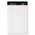 Tops® Docket® Legal Pads; 5x8, Jr. Legal Ruling, White, 50 Sheets/Pad
