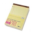 Tops® The Legal Pad™; 8-1/2x11-3/4, Legal Ruling, Canary, 3-Hole Punched, 12/Pk