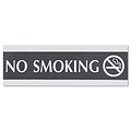 Century Series No Smoking Sign, 8w x 1/2d x 2h, Black/Silver