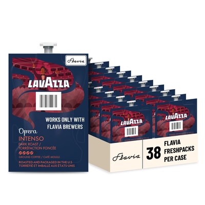 Lavazza Intenso Coffee Flavia Freshpacks, Dark Roast, 38/Carton (48727)