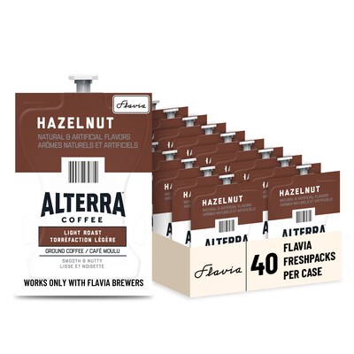 Alterra Hazelnut Coffee Flavia Freshpacks, Light Roast, 40/Carton (48722)