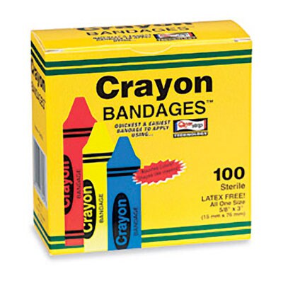 Crayon Adhesive Bandages; 100 PCS