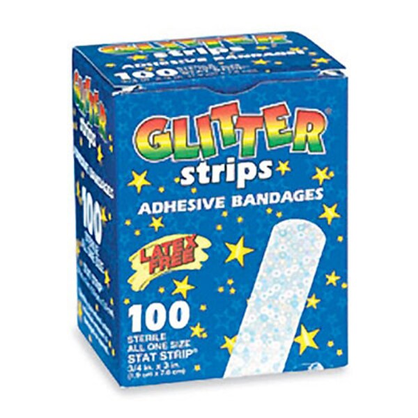 Glitter Strips Adhesive Bandages; 100 PCS