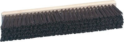 Boardwalk Stiff Polypropylene Push Broom; Maroon Bristles, Wood, 18