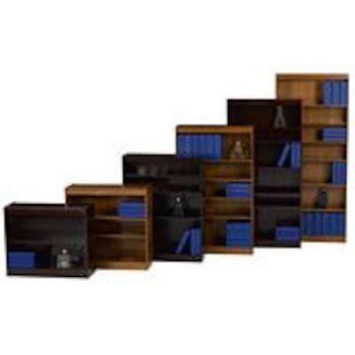 Lorell Veneer Panel Bookcase, Cherry, 5-Shelf, 60H x 36W x 12D