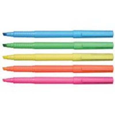 Integra Stick Highlighter, Chisel Tip, Assorted, 5/Pack (ITA36180)