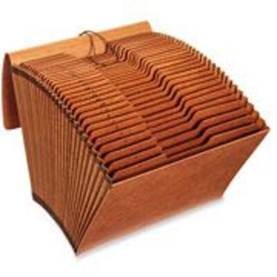 Sparco Products Heavy-Duty Accordion File with Flap, 1-31, 31 Pocket, Brown, Letter, 12 x 10