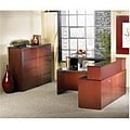 Lorell D-Shaped Bow-Front Desk, Mahogany, 29H x 72W x 36 -42D