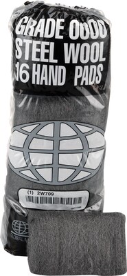 Global Material Steel Wool Hand Pad; #000, X-Fine, 12 sleeves per case