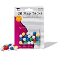Charles Leonard 3/8 Plastic Heads Map Tacks, Assorted Colors, 20/Pack (CHL21238Q)