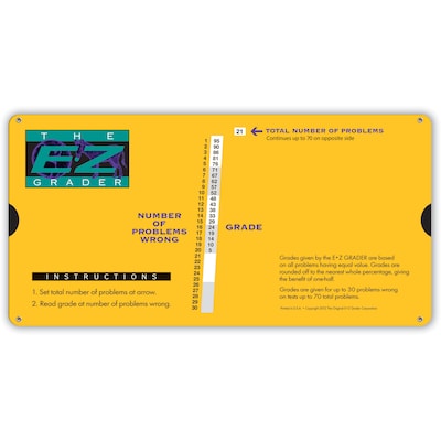 Original E-Z Grader Grading Calculator Teachers Aid Scoring Chart, Yellow Big Print Edition, 10 x 5, Grades K+ (EZ-7000)
