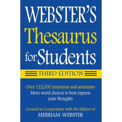 Websters Thesaurus for Students, Third Edition, Paperback (9781596950948)