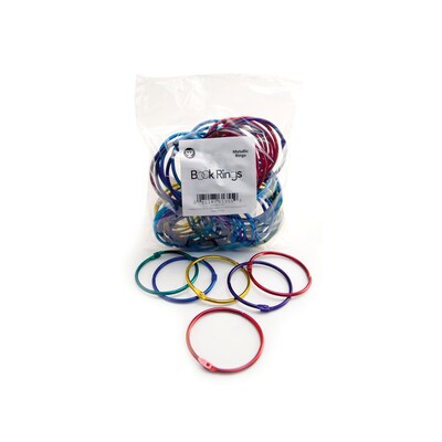 Hygloss Metallic Book Rings, Assorted Colors, 36/Pack (HYG61336Q)