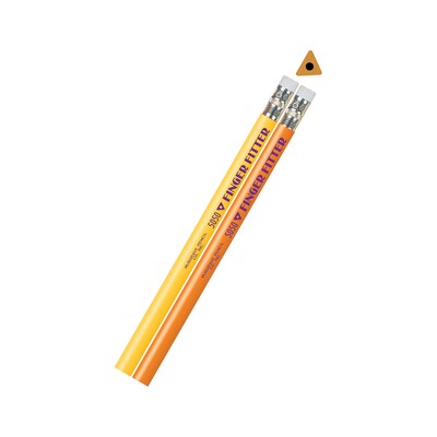 Finger Fitter Jumbo Triangular Pencil with Eraser Pack of 12