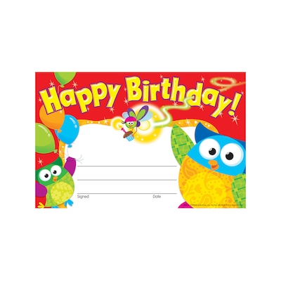 Trend Happy Birthday Owl-Stars! Recognition Awards, 30 CT (T-81044)