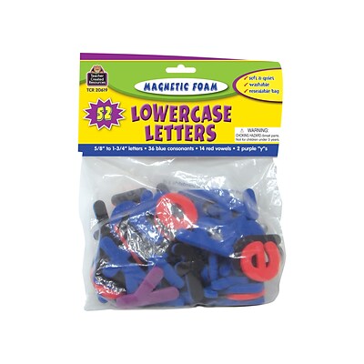 Teacher Created Resources 5/8 - 1-3/4 Magnetic Foam Lowercase Letters, Blue/Red/Purple (TCR20619)