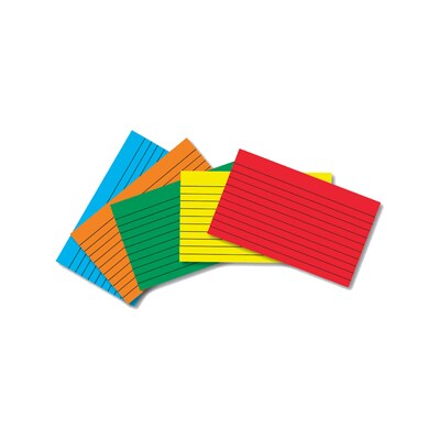 Top Notch Teacher Products Primary Assorted Lined Index Cards, 3 x 5, Pack of 75 (TOP3662Q)
