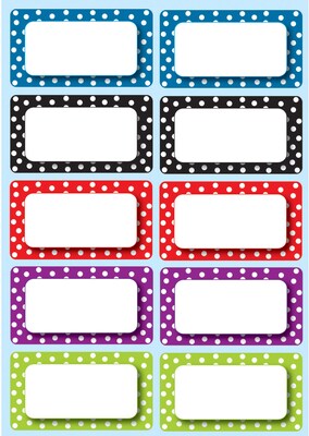 Ashley® Dots Magnetic Nameplates; 10 Write-On; Wipe-Off Pcs.