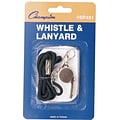 Champion Sports Metal Whistle with Lanyard, Silver, Each (CHSBP401)