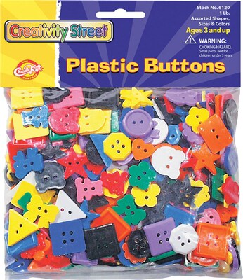 Creativity Street Plastic Buttons, Assorted Colors, 3/4 to 1, 1 lb. (CK-6120)