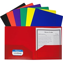 C-Line Two-Pocket Heavyweight Portfolio Folder, Assorted Colors, Pack of 36 (CLI33950)