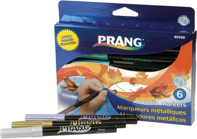 Prang® Metallic Art Markers; Bullet Tip, 6 Count