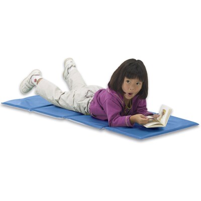 Peerless Plastics Toddler Kindermat Vinyl 3/4 Rest Mat, 46 x 21, Blue/Gray (PZ-SKM200)