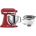 325-Watt Tilt-Back Stand Mixer with Stainless Steel Bowl and Glass Bowl - Empire Red