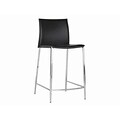 Baxton Studio Jenson Bonded Leather Counter Bar Stool, Black, 2/Set