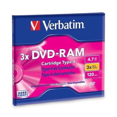 Verbatim® 4.7GB 3X DVD-RAM; Cartridge
