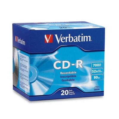 Verbatim® 700MB Gold CD-R; Slim Case, 20/Pack