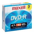 Maxell 4.7GB 16X DVD-R; Jewel Case; 5/Pack