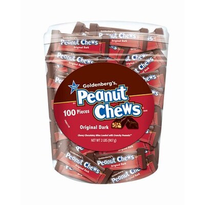 Mini Original Goldenbergs Peanut Chews; 100-Piece Tub