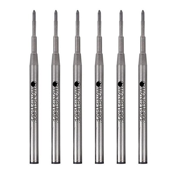 Monteverde® Medium Ballpoint Refill For Montblanc Ballpoint Pens, Medium Point, Black Ink, 6/Pack (M33BK)