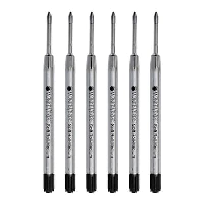 Monteverde Ballpoint Pen Refill, Medium Point, Black Ink, 6 Pack (P133BK)