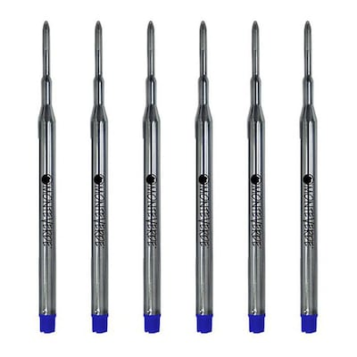Monteverde Ballpoint Pen Refill, Medium Point, Blue Ink, 6 Pack (S133BU)