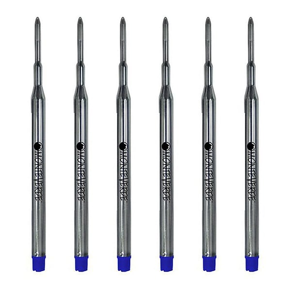 Monteverde Ballpoint Refill For Sheaffer Ballpoint Pens, Medium Point, Blue Ink, 6/Pack (S133BU)