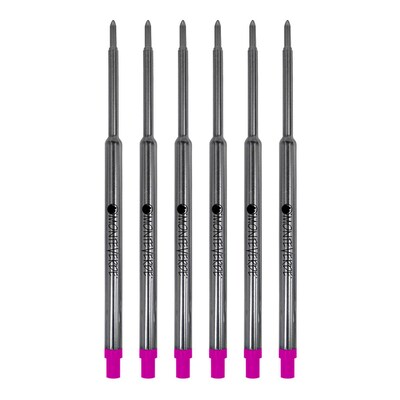 Monteverde® Medium Ballpoint Refill For Waterman Ballpoint Pens, 6/Pack, Pink